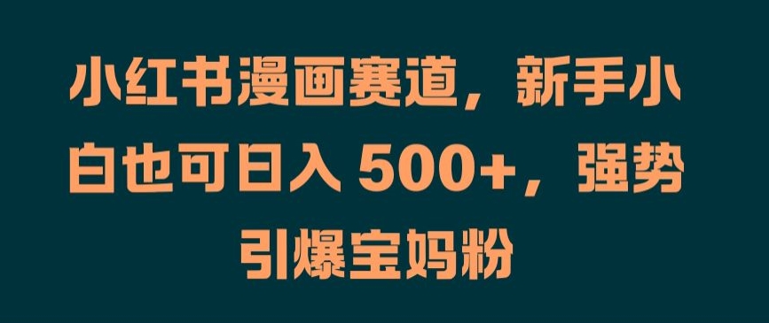小红书漫画赛道，新手小白也可日入 500+，强势引爆宝妈粉【揭秘】-云网创