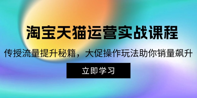 淘宝&天猫运营实战课程，传授流量提升秘籍，大促操作玩法助你销量飙升-云网创