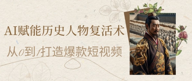 AI赋能历史人物复活术：从0到1打造爆款短视频，7天涨粉10W，小白也能月入过1W-云网创