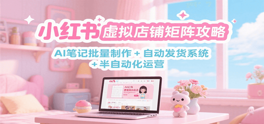 小红书虚拟店铺矩阵攻略：AI笔记批量制作 + 自动发货系统 + 半自动化运营-云网创