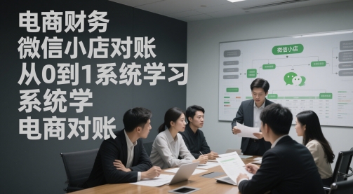 电商财务微信小店对账，从0到1系统学习电商对账-云网创
