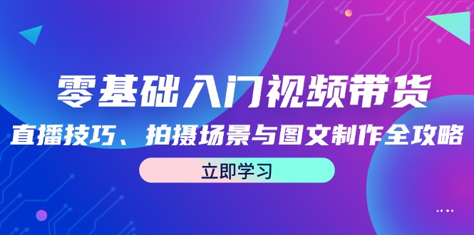 零基础入门视频带货：直播技巧、拍摄场景与图文制作全攻略-云网创