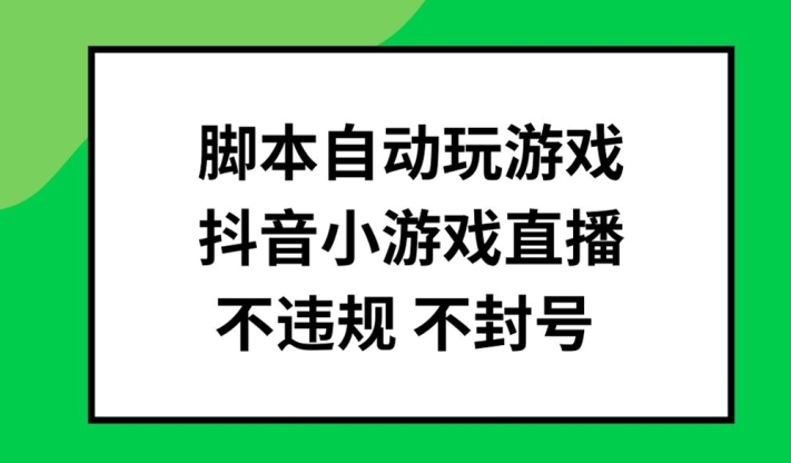 脚本自动玩游戏，抖音小游戏直播，不违规不封号可批量做【揭秘】-云网创