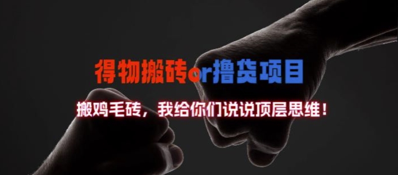 得物搬砖撸货项目?掰下数据，我给你们说说顶层思维【揭秘】-云网创
