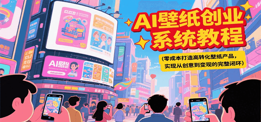 AI壁纸创业系统教程，零成本打造高转化壁纸产品，实现从创意到变现的完整闭环-云网创