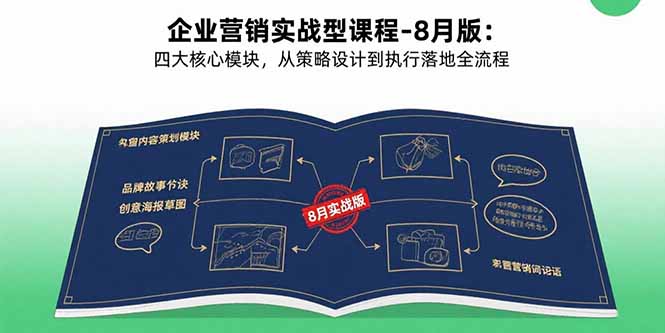 企业营销实战型课程-8月版：四大核心模块，从策略设计到执行落地全流程-云网创
