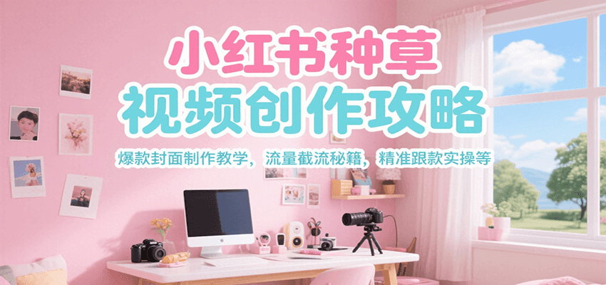 小红书种草视频创作攻略，爆款封面制作教学 ，流量截流秘籍 ，精准跟款实操等-云网创
