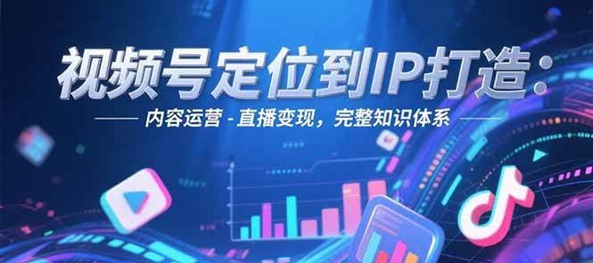 视频号定位到IP打造：账号搭建-内容运营-直播变现，完整知识体系-云网创