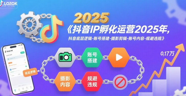 抖音IP孵化运营2025年,抖音底层逻辑-账号搭建-摄影剪辑-账号内容-规避违规
