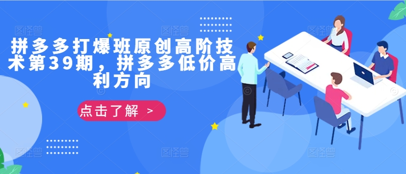 拼多多打爆班原创高阶技术第39期，拼多多低价高利方向-云网创