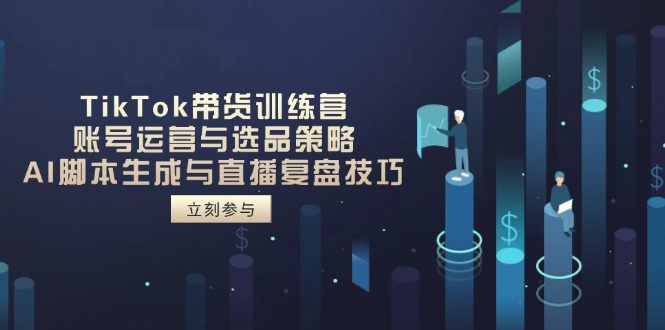 TikTok带货训练营，账号运营与选品策略，AI脚本生成与直播复盘技巧-云网创