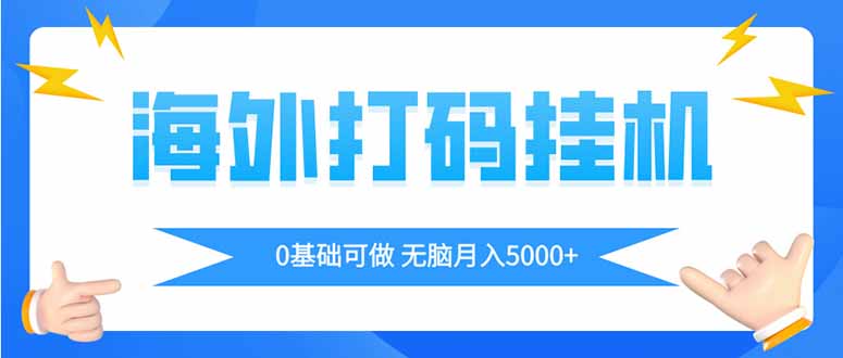 海外打码平挂机项目，全自动撸美金，无脑月入5000+-云网创