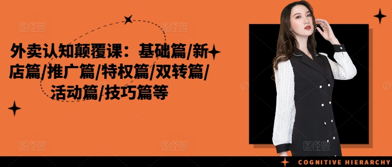 外卖认知颠覆课：基础篇/新店篇/推广篇/特权篇/双转篇/活动篇/技巧篇等-云网创
