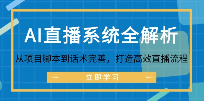 AI直播系统全解析：从项目脚本到话术完善，打造高效直播流程-云网创
