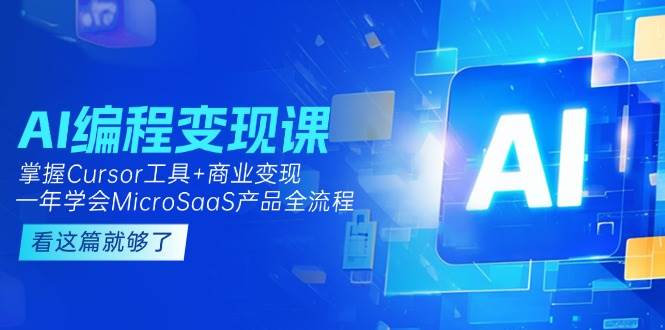 AI编程变现课：掌握Cursor工具+商业变现，一年学会MicroSaaS产品全流程-云网创