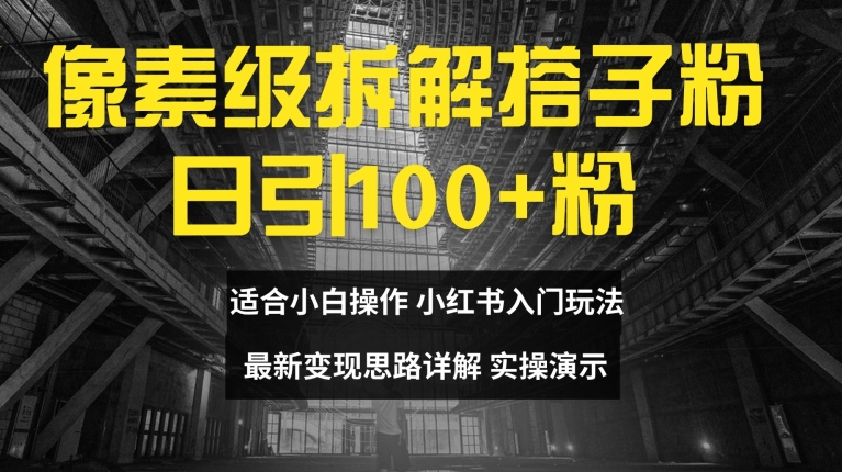 像素级拆解搭子粉，日引100+，小白看完可上手，最新变现思路详解【揭秘】-云网创