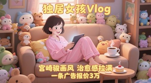 单个账号涨粉71W！用AI制作独居女孩Vlog，宫崎骏画风，治愈感拉满，一条广告报价3W-云网创