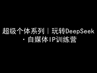 超级个体系列,玩转DeepSeek·自媒体IP训练营,deepseek教程